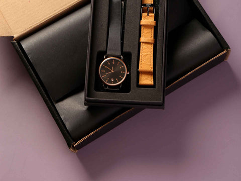Leupp watch and bracelet pack minimalist leather watch for men and women